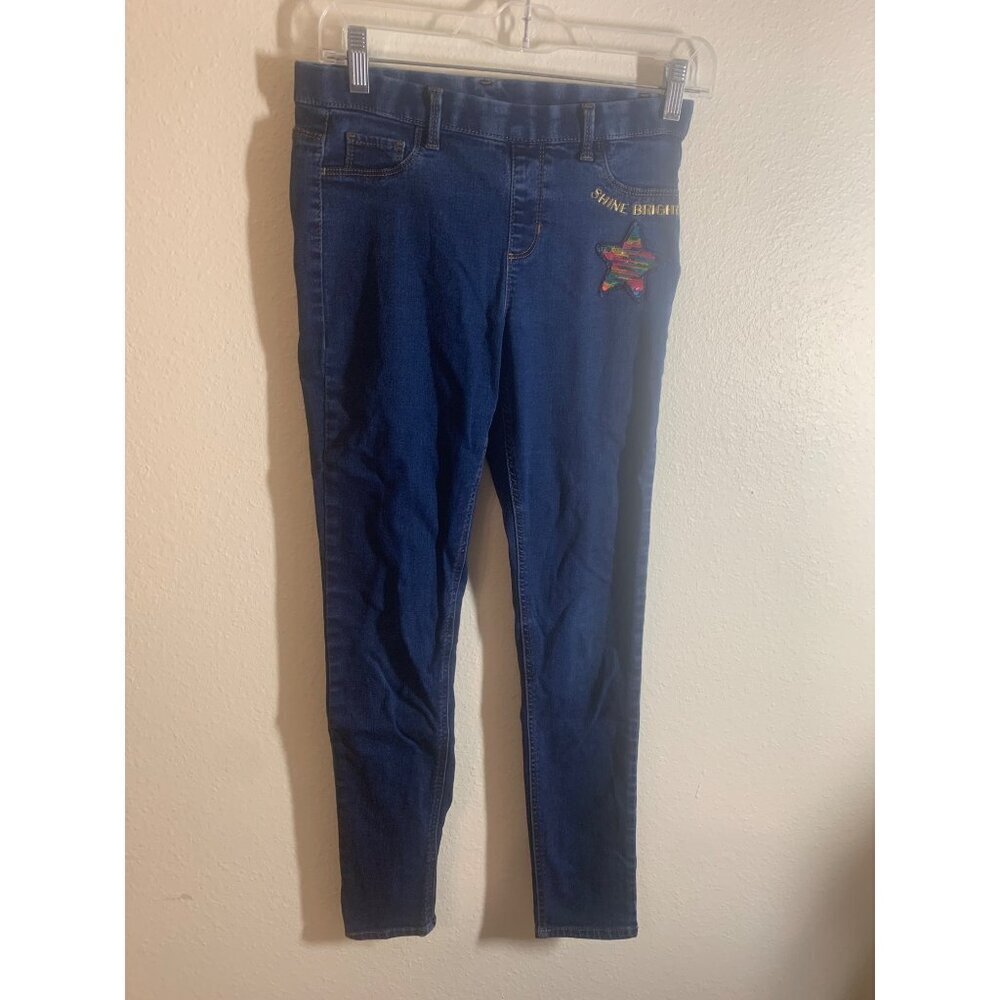 Wonder Nation Sequin Star Denim Skinny Jeggings Girls Size XXL (18) AC7